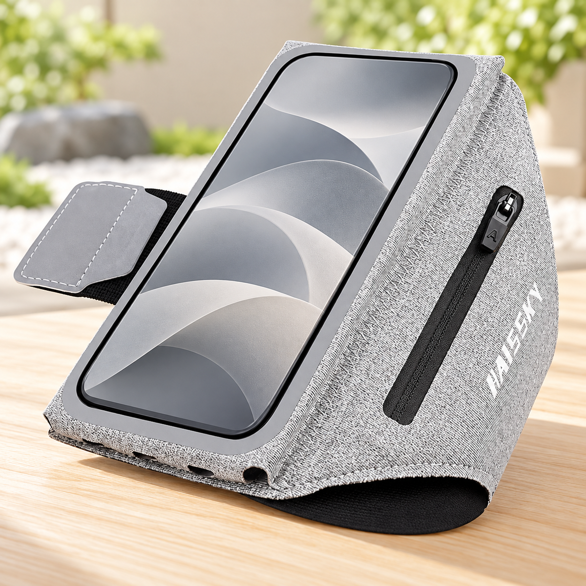 Pochette étanche pour téléphone Sport Réfléchissante gris