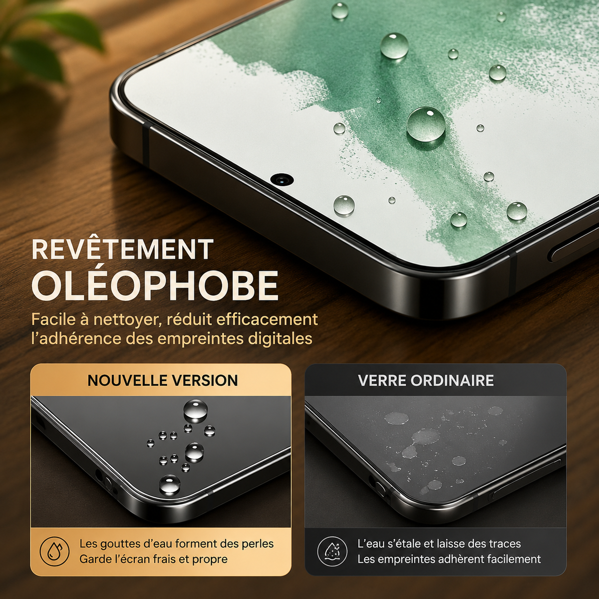 protection ecran telephone Galaxy oleophobe