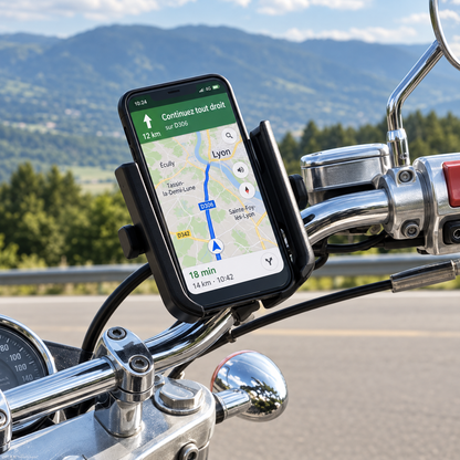 Support telephone moto pivot a 360 degré