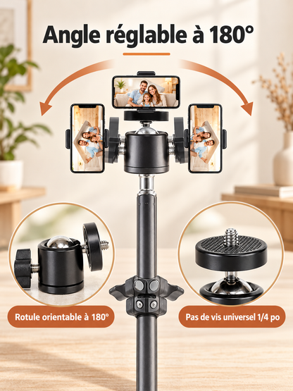 Trepied smartphone | Robuste 160cm angle réglable