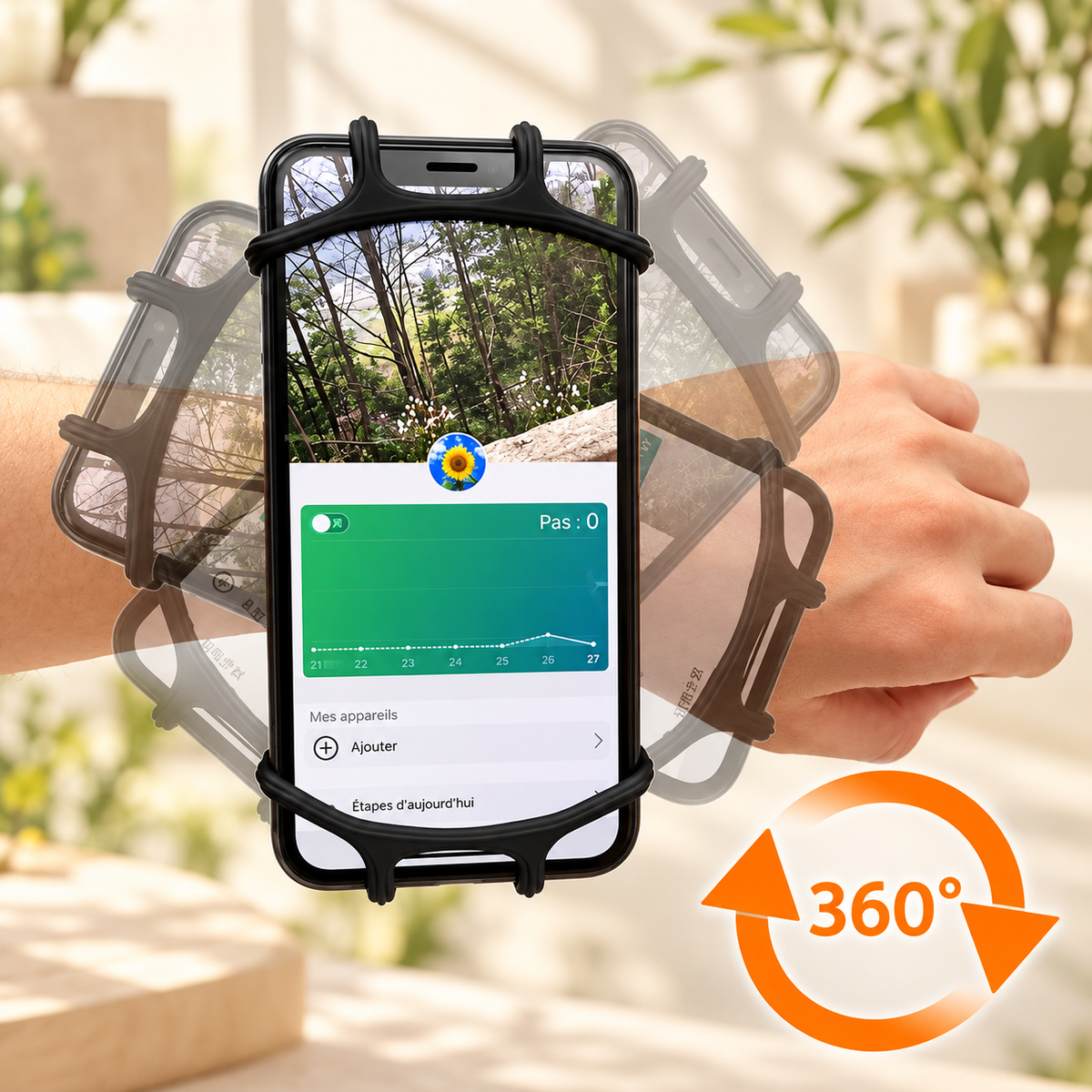 Brassard pour telephone Rotatif 360 pivot parfait