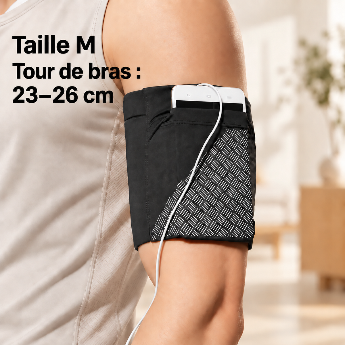 Brassard telephone Ultra-Confortable Sport taille médium noir