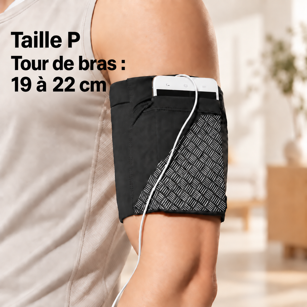 Brassard telephone Ultra-Confortable Sport taille petit noir