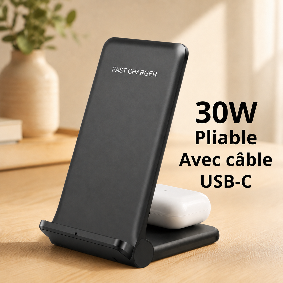 chargeur induction iphone Pliable 30W pliable avec câble USBC