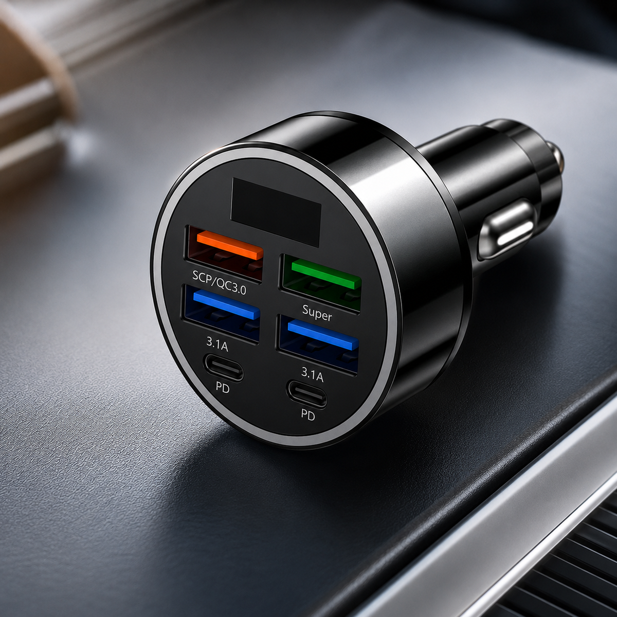 Chargeur de telephone 6 Ports Voiture 350W design épuré