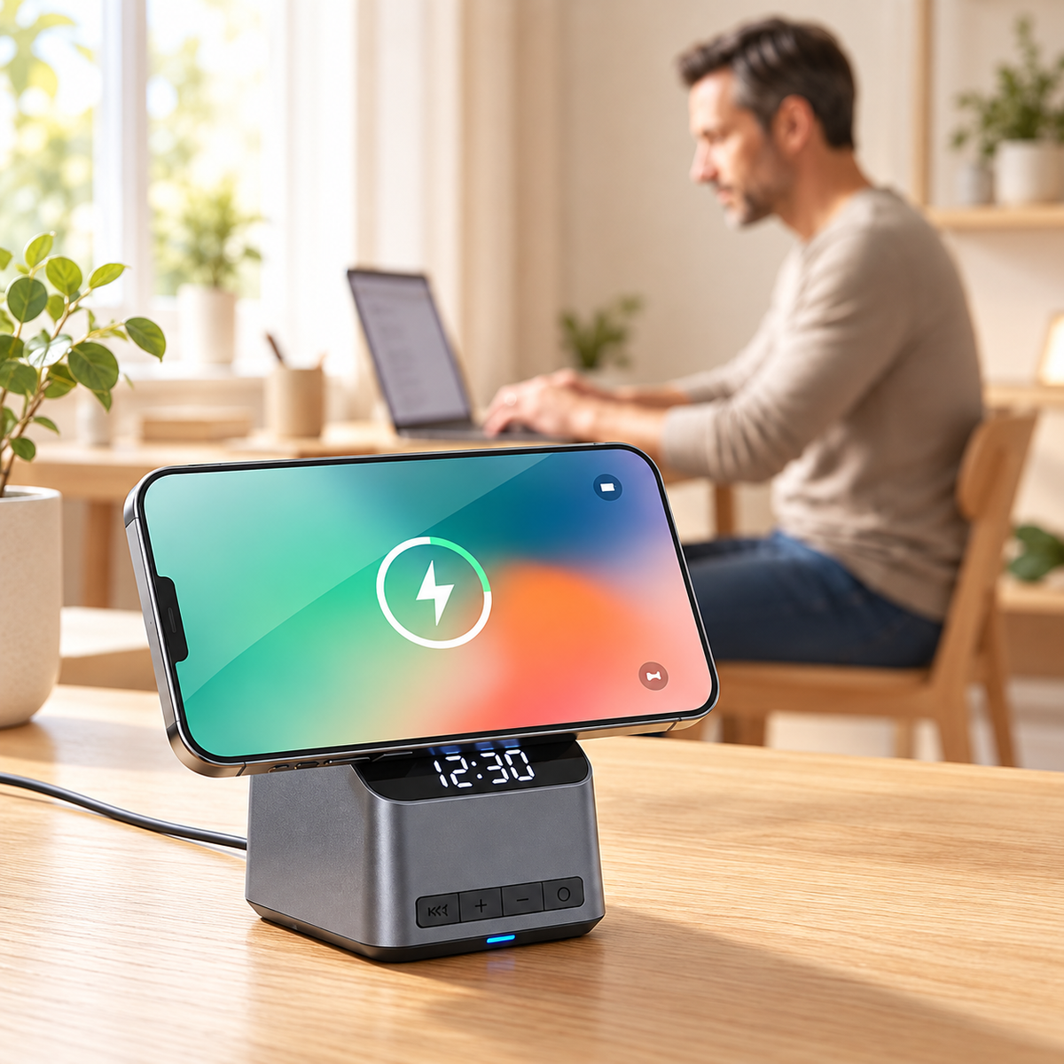 Chargeur iPhone Station 4 en 1 Magnétique induction charge rapide