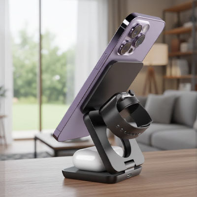 Chargeur téléphone Magnétique 3 en 1, tous vos appareils en meme temps