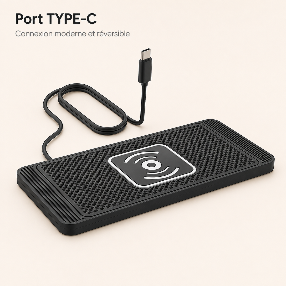 Chargeur téléphone Charge Rapide Sans Fil 15W Voiture type C