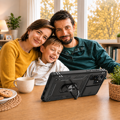 Coque de telephone Samsung Robuste Bequille 360 pour la famille eloignee