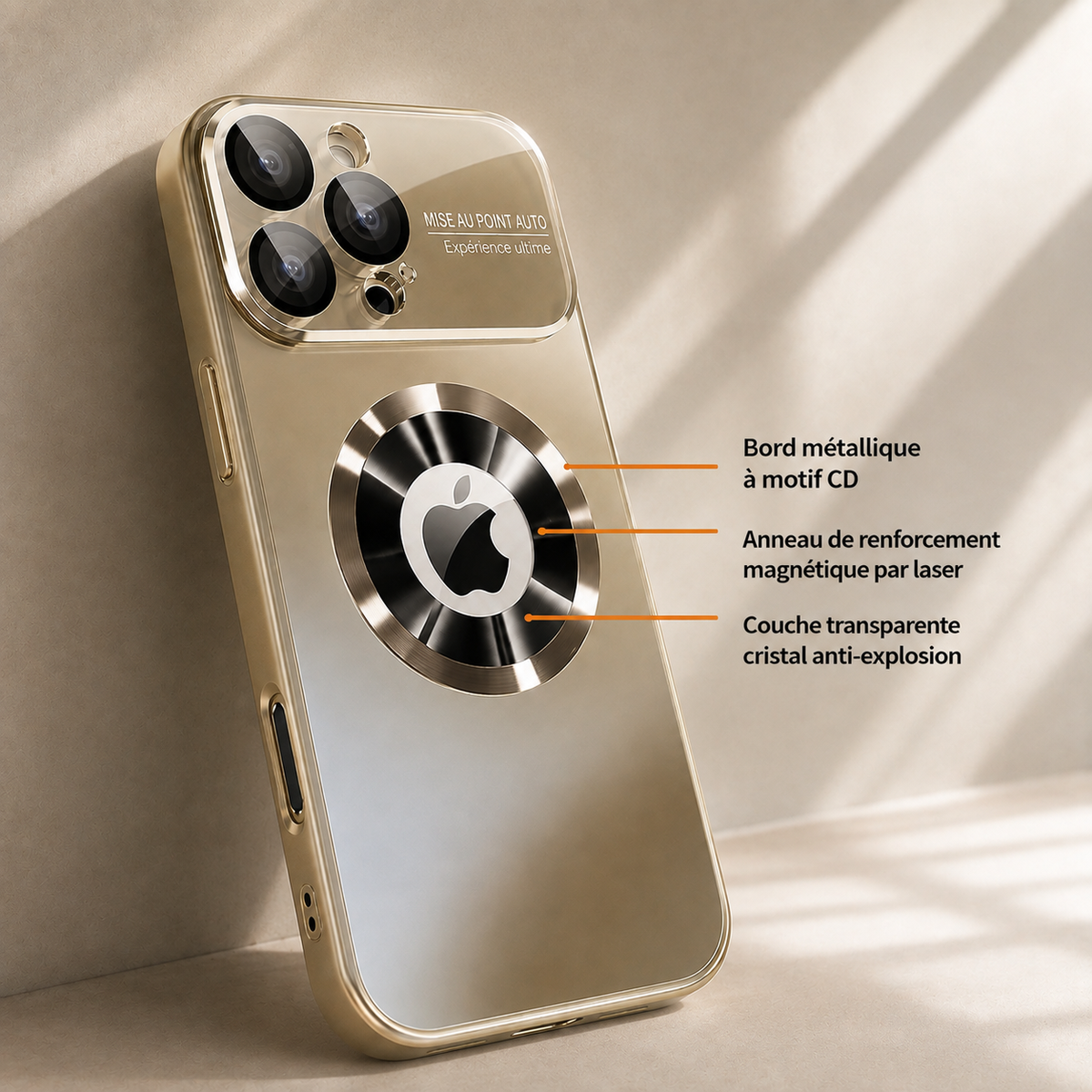 Coque iPhone 11 Transparente Antichoc titane design metallique