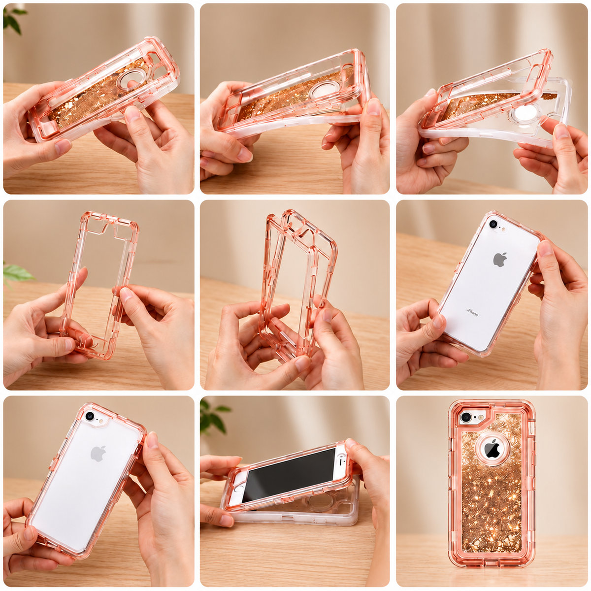 Coque iPhone 13 | Paillettes Mouvantes installation facile