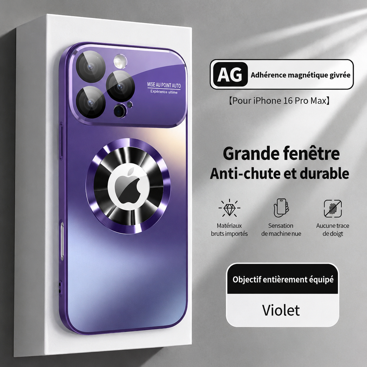 Coque iPhone Transparente Antichoc titane violet