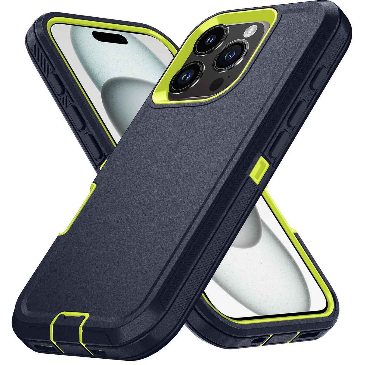 Coque iphone 15 bleu profond et vert