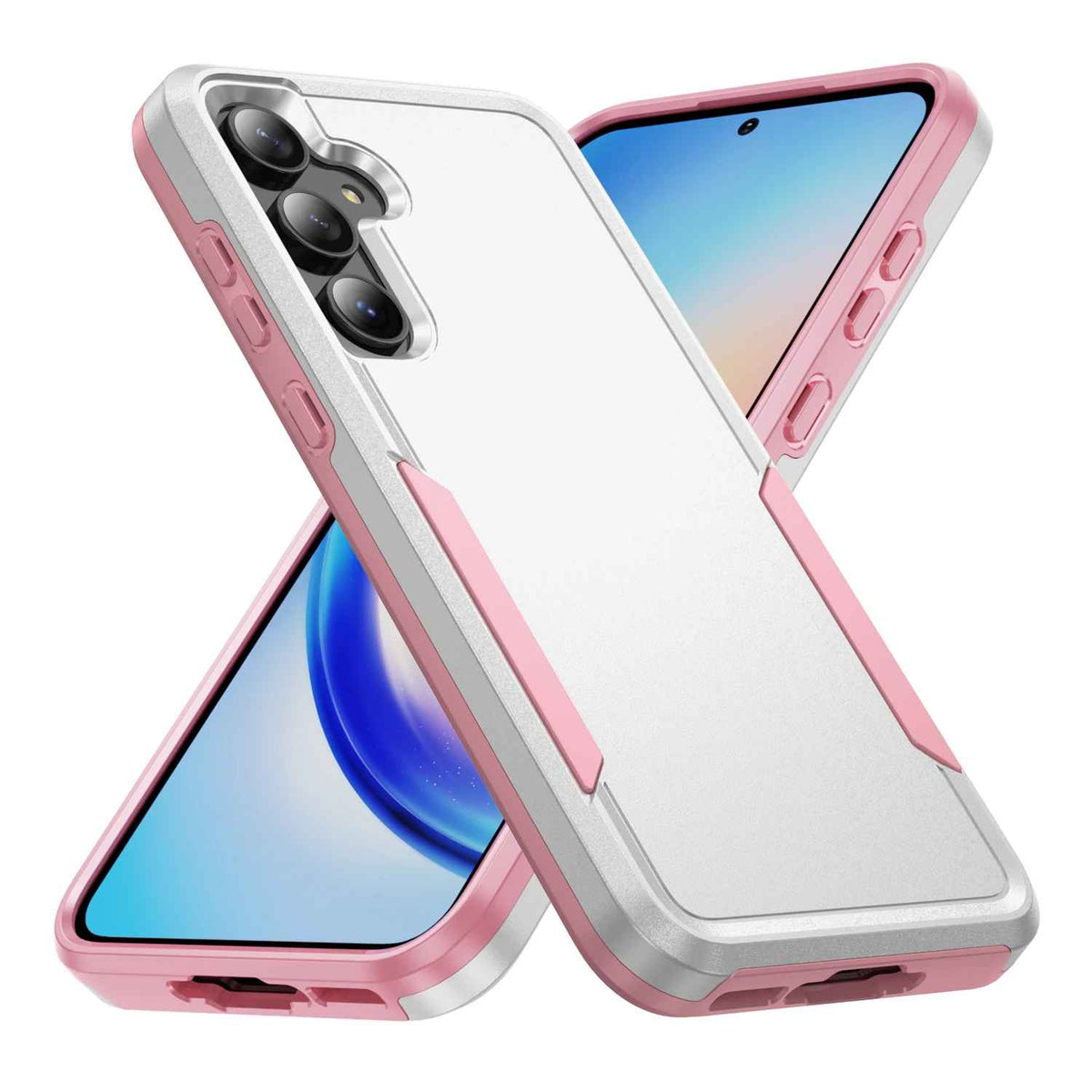 Coque telehone Samsung | Militaire Antichoc blanc et rose