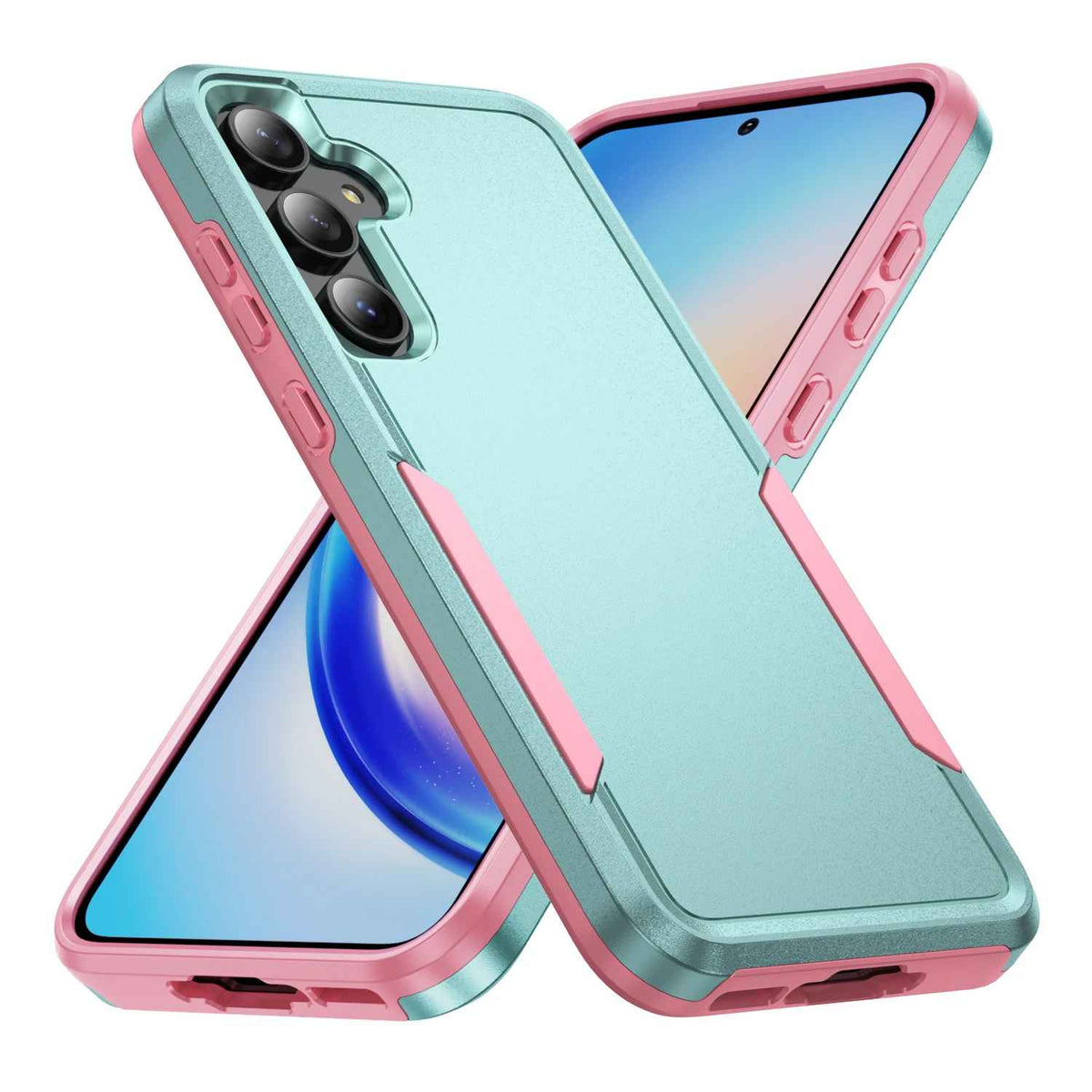 Coque telehone Samsung vert et rose