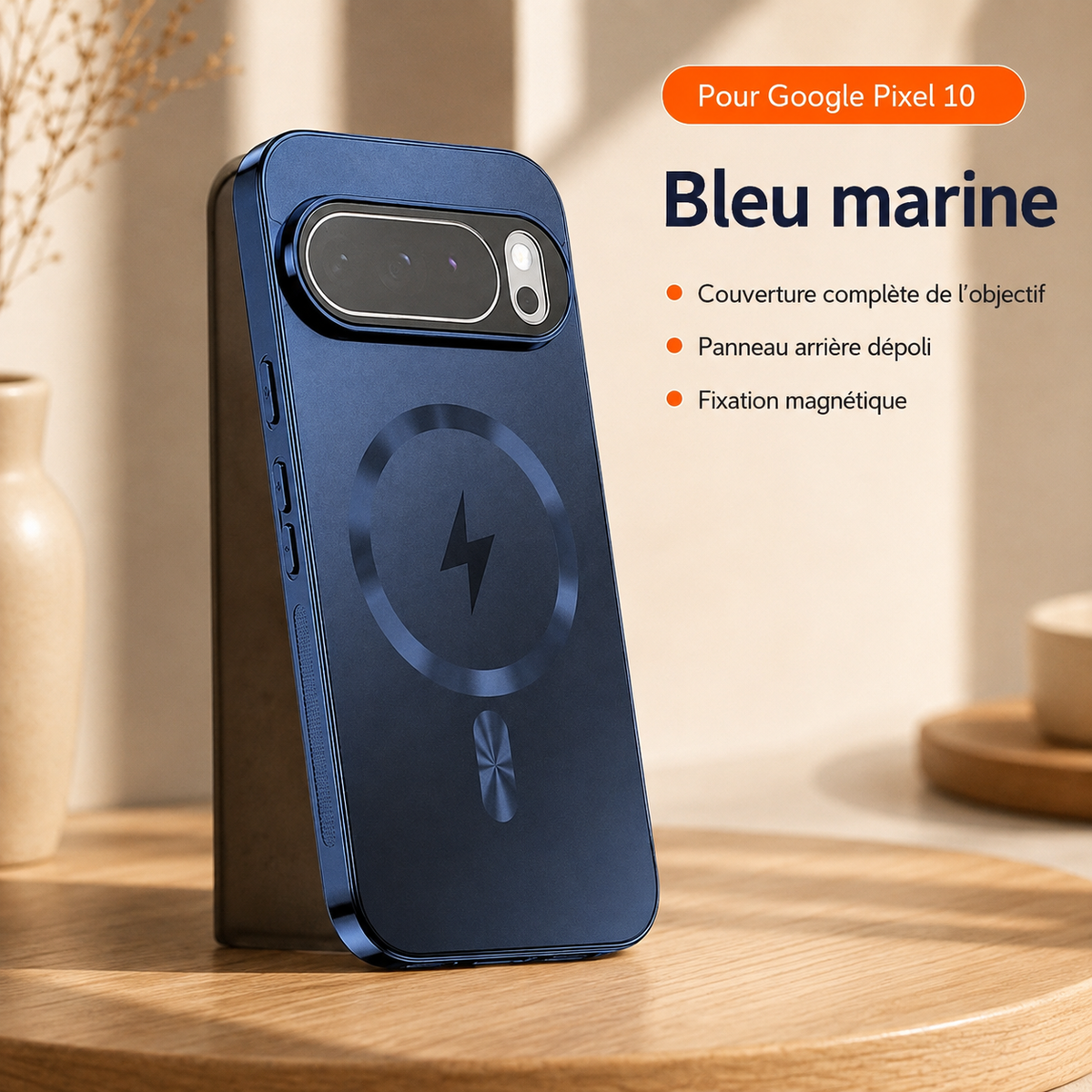 Coque telephone Pixel bleu marine