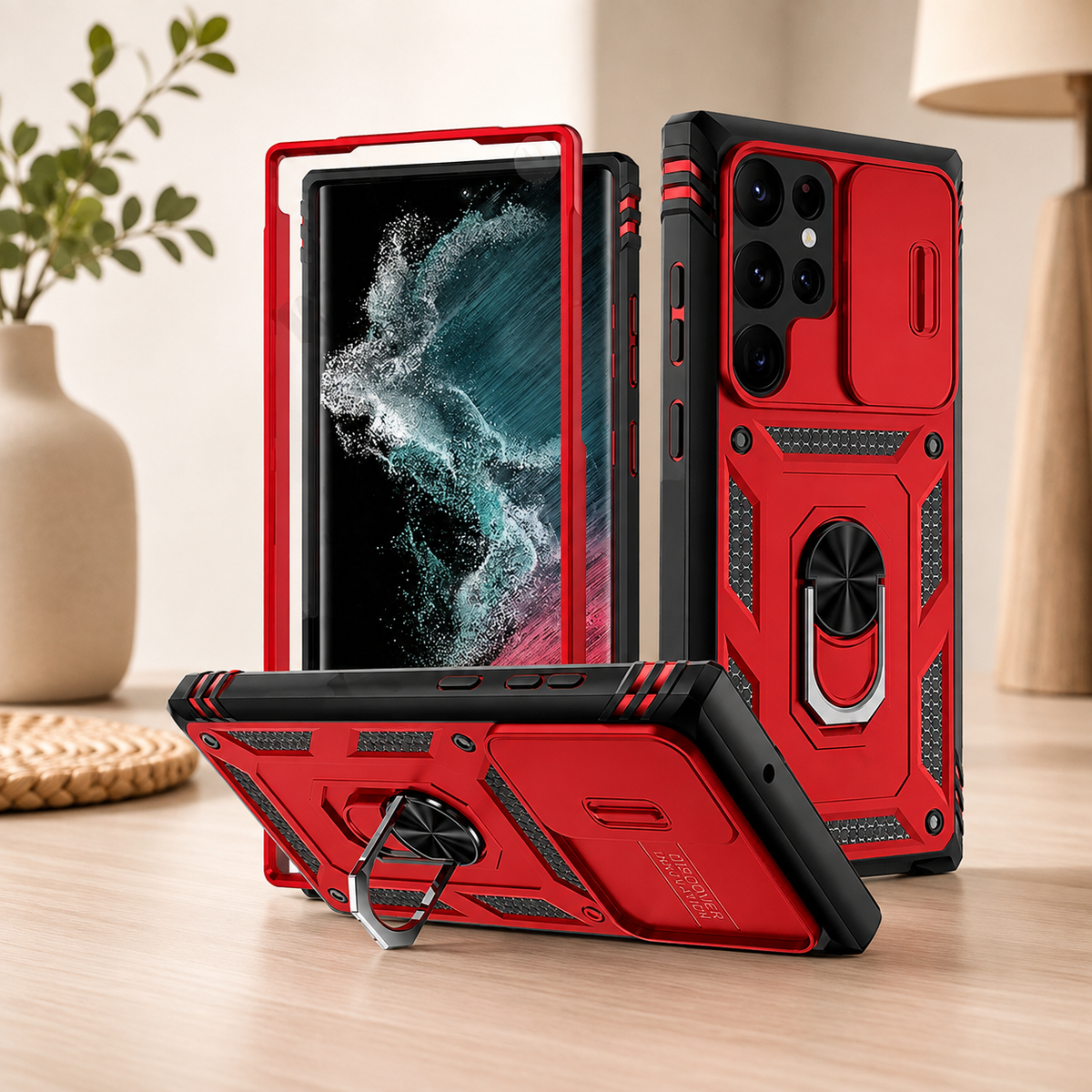 Coque de telephone Samsung Robuste rouge