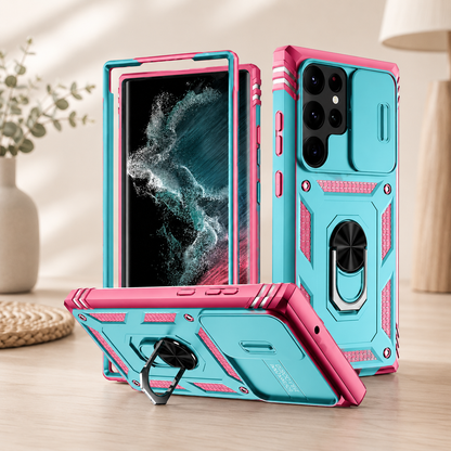 Coque de telephone Samsung Robuste vert et rose