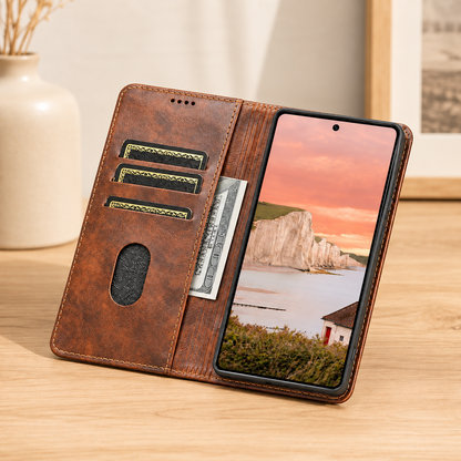 Etui pour telephone Galaxy Cuir Magnetique porte feuille inclus