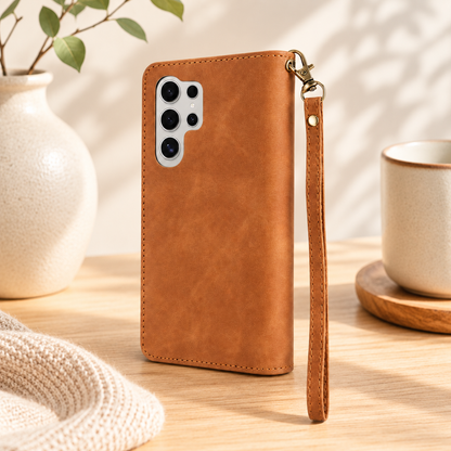 Étui pour téléphone Samsung Galaxy Portefeuille marron