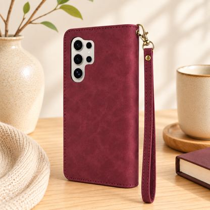 Étui pour téléphone Samsung Galaxy Portefeuille vin rouge