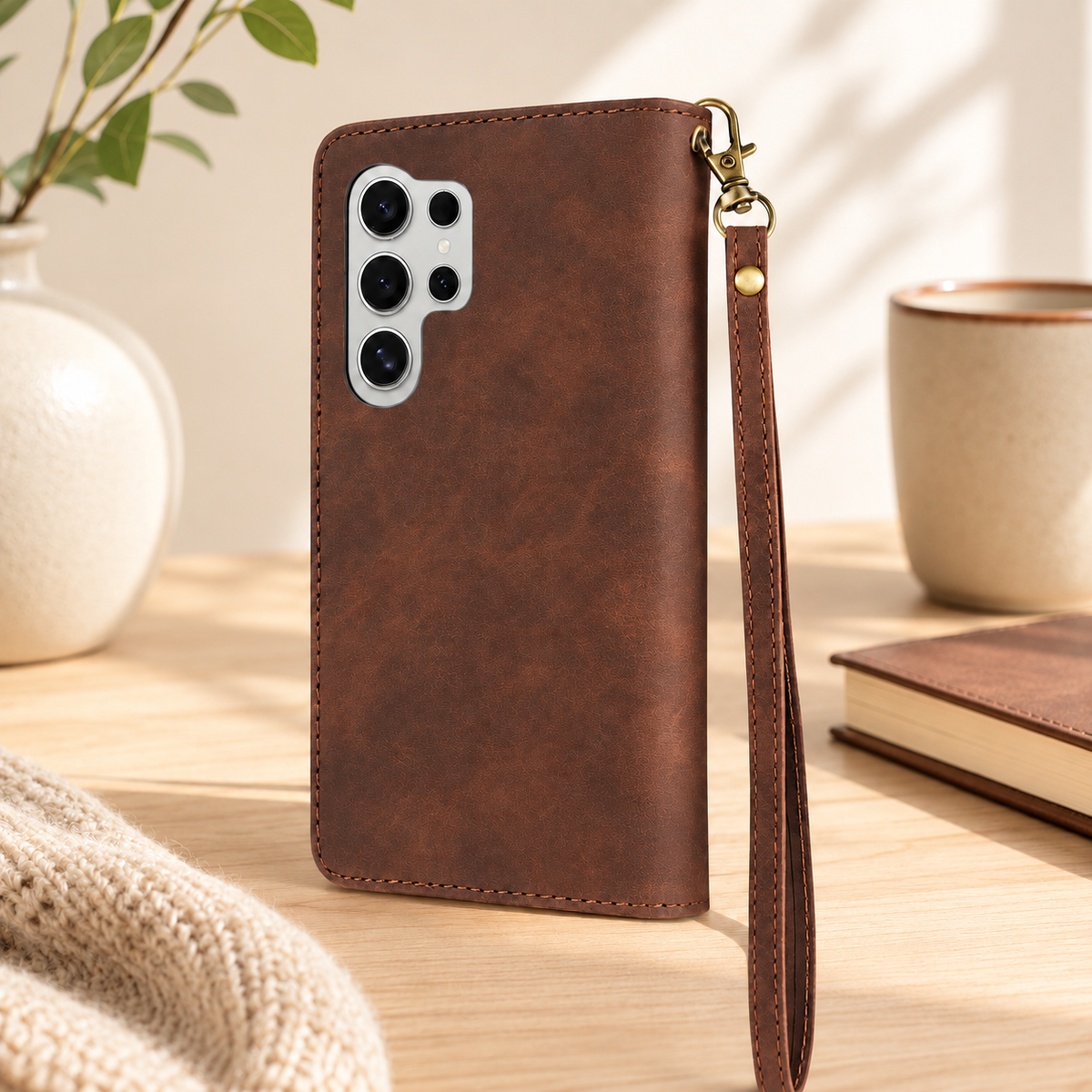Étui pour téléphone Samsung Galaxy Portefeuille café