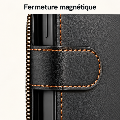 Etui pour telephone portable
Multifonction 8 cartes fermeture magnétique et fermeture éclaire
