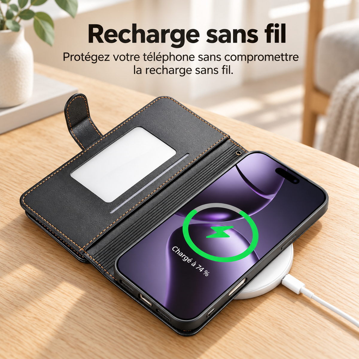 Etui pour telephone portable
Multifonction 8 cartes parfait pour la recharge sans fil