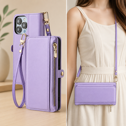 Etui telephone Resistchoc Violet courroie longue