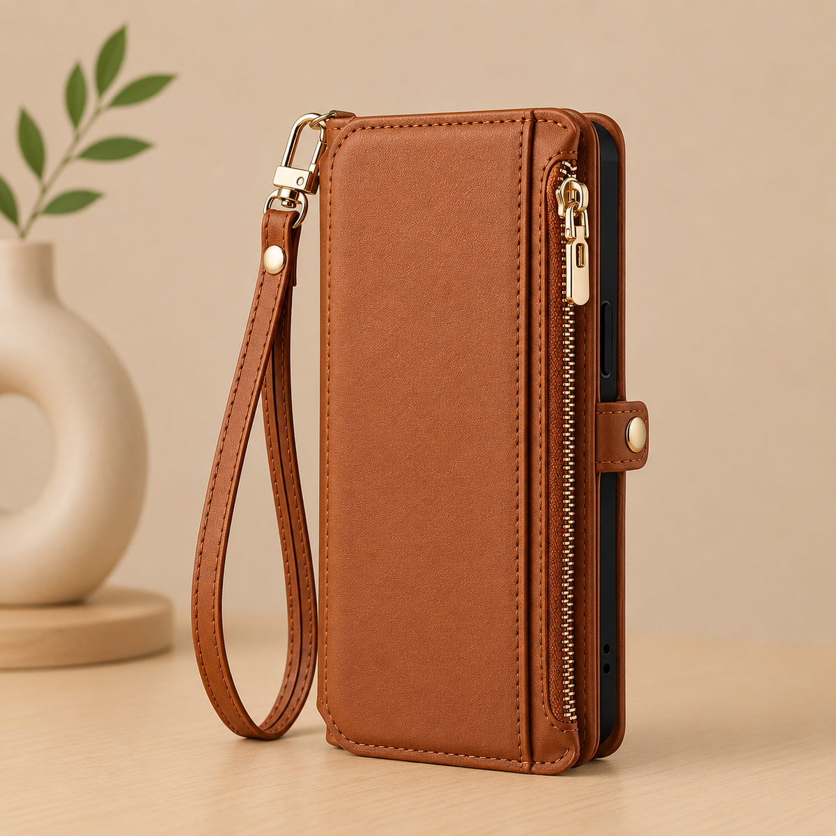 Etui telephone Resistchoc marron