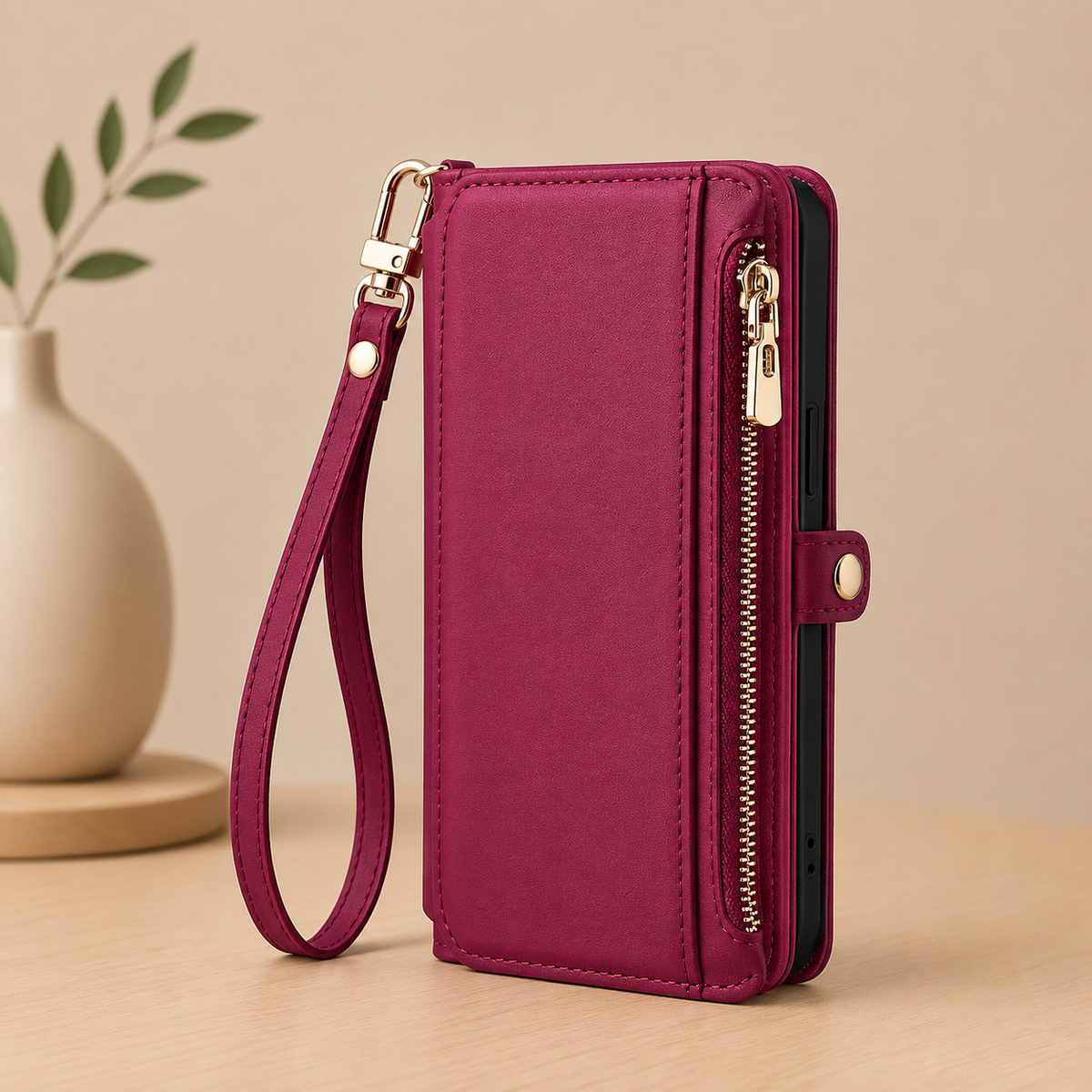Etui telephone Resistchoc rouge vin