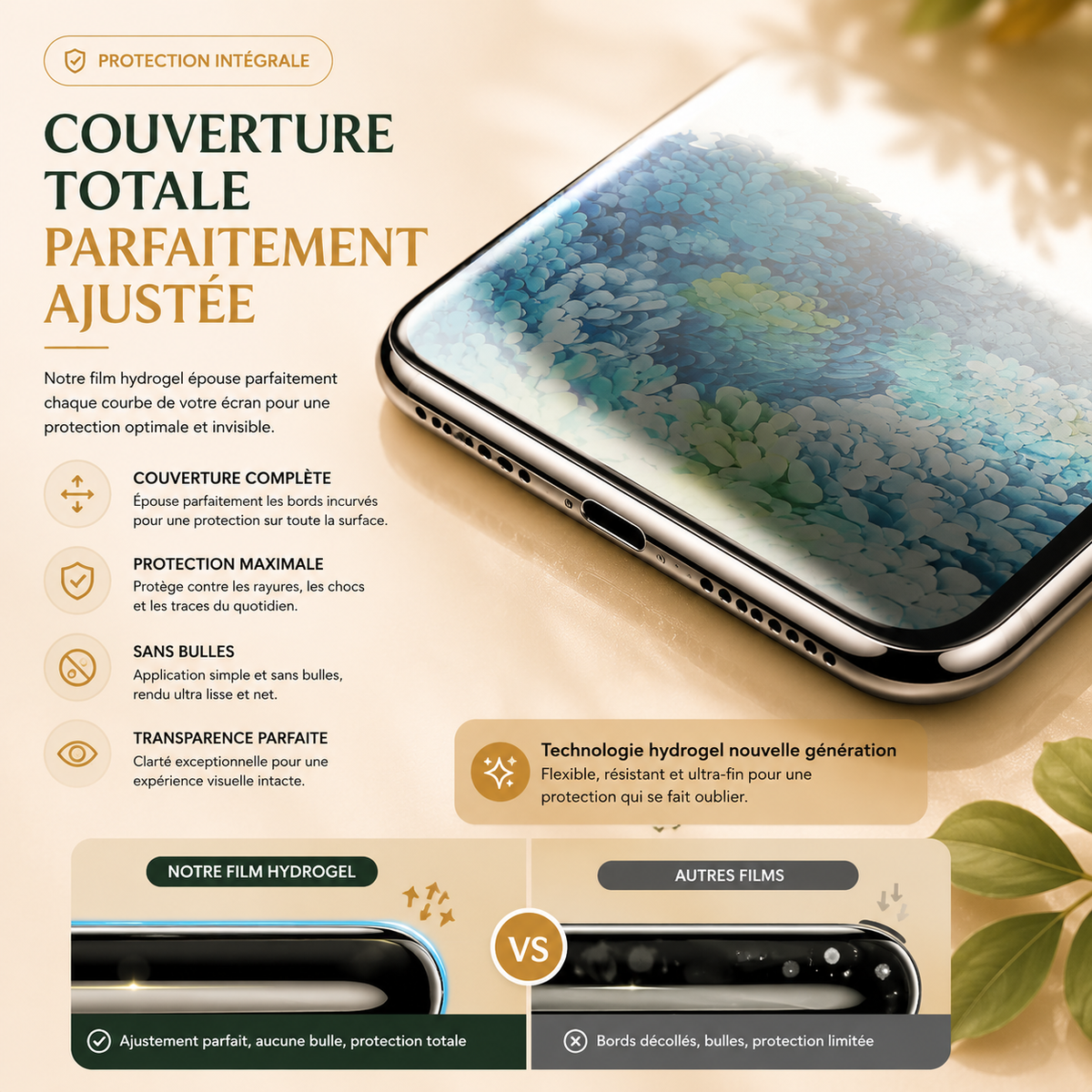 Film protection telephone  samsung galaxy ajustee parfaitement