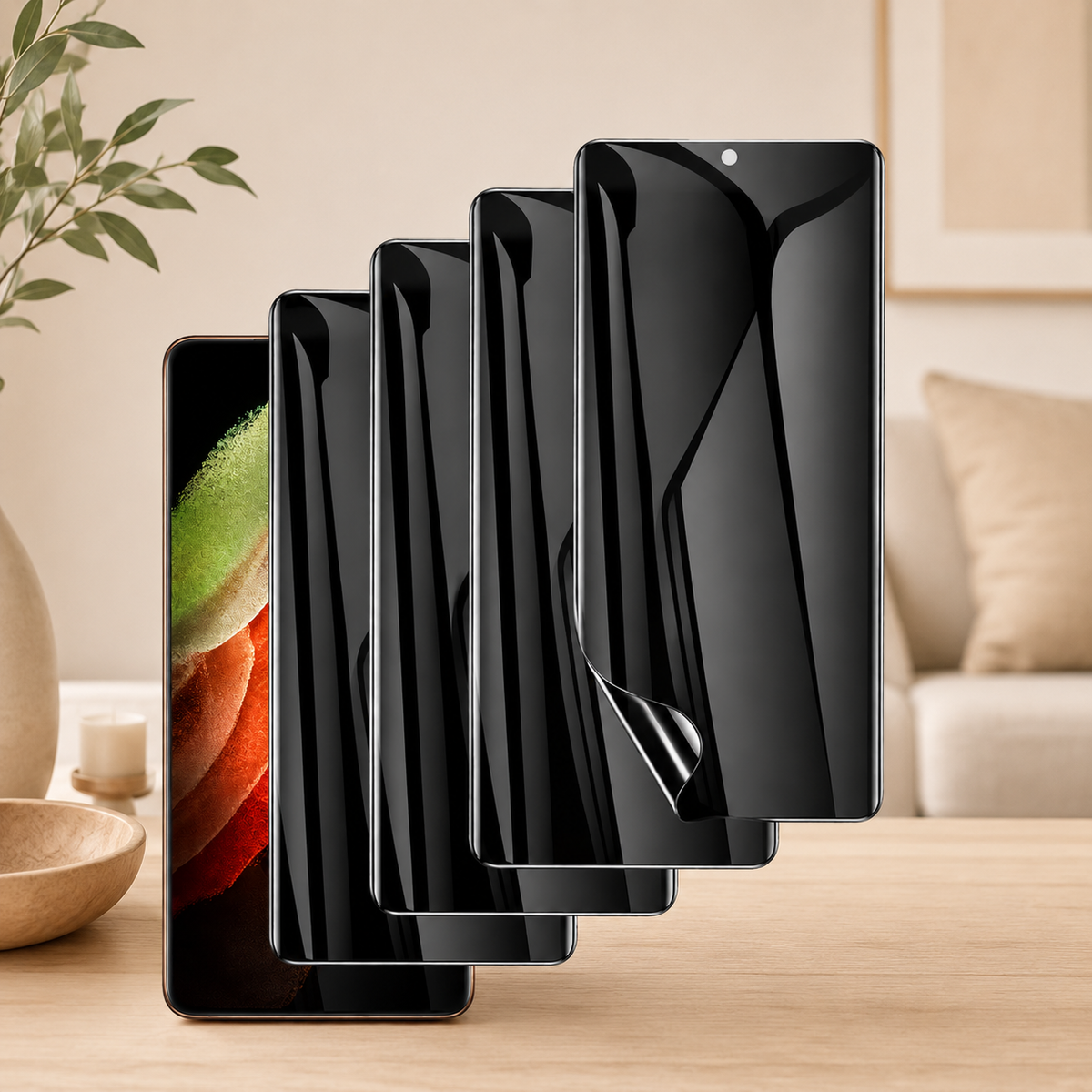 Film protection telephone  samsung galaxy lot de 4 vitres