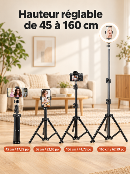 Trepied smartphone | Robuste 160cm hauteur réglable