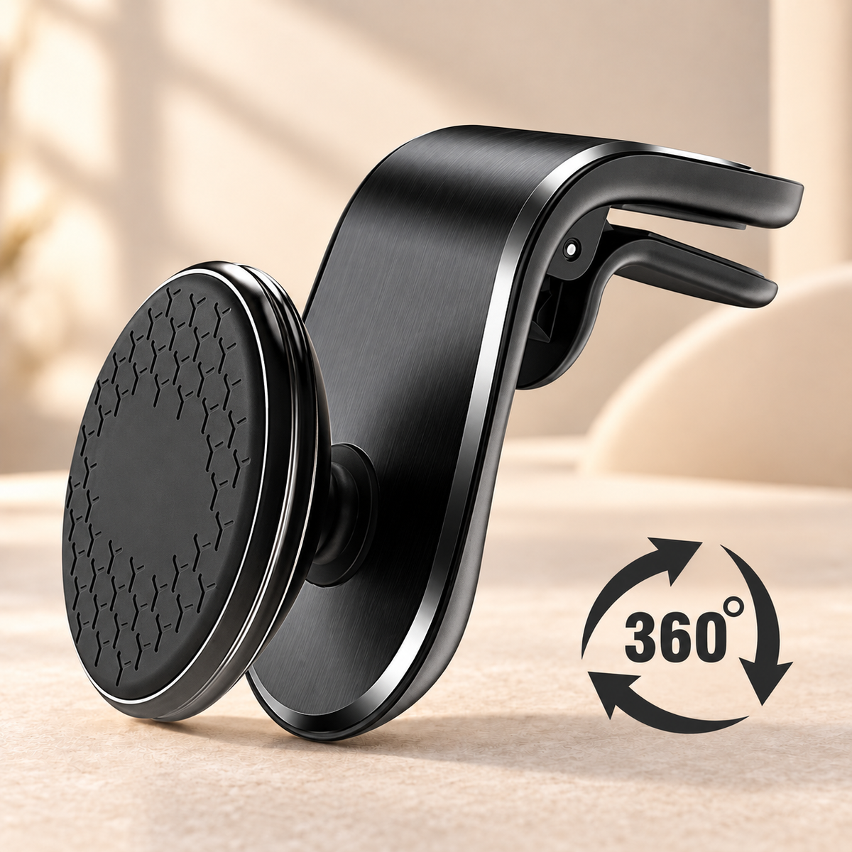 Porte telephone voiture Magnétique 360 noir