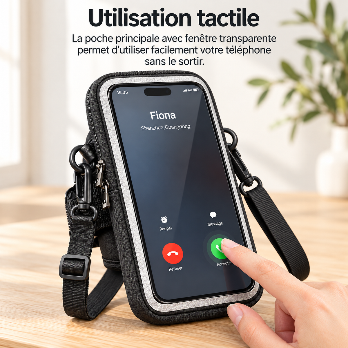 Pochette etanche pour telephone utilisation tactile