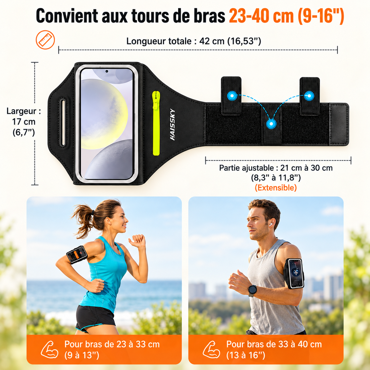 Pochette étanche pour téléphone Sport Réfléchissante convient a tous
