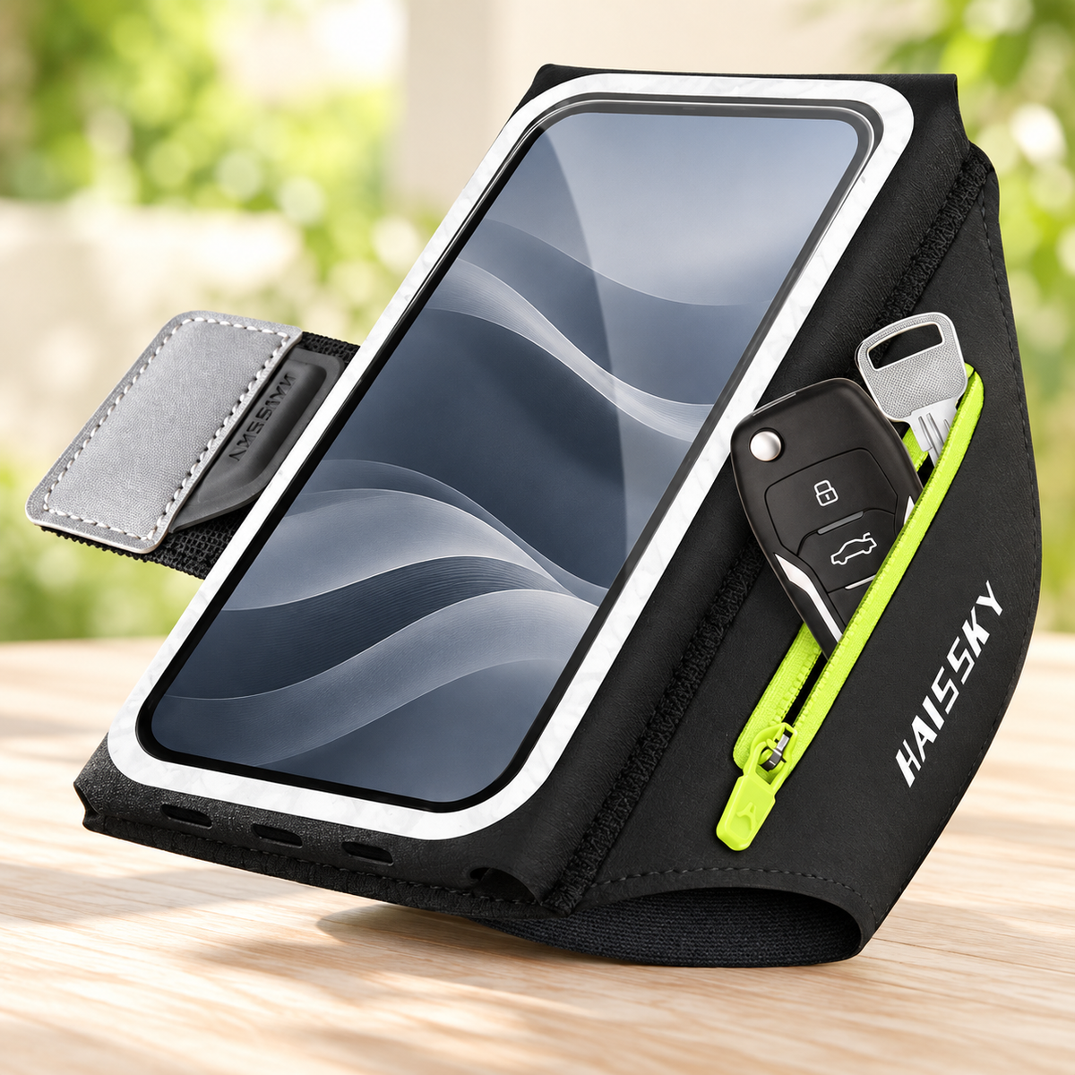 Pochette étanche pour téléphone Sport Réfléchissante noir 