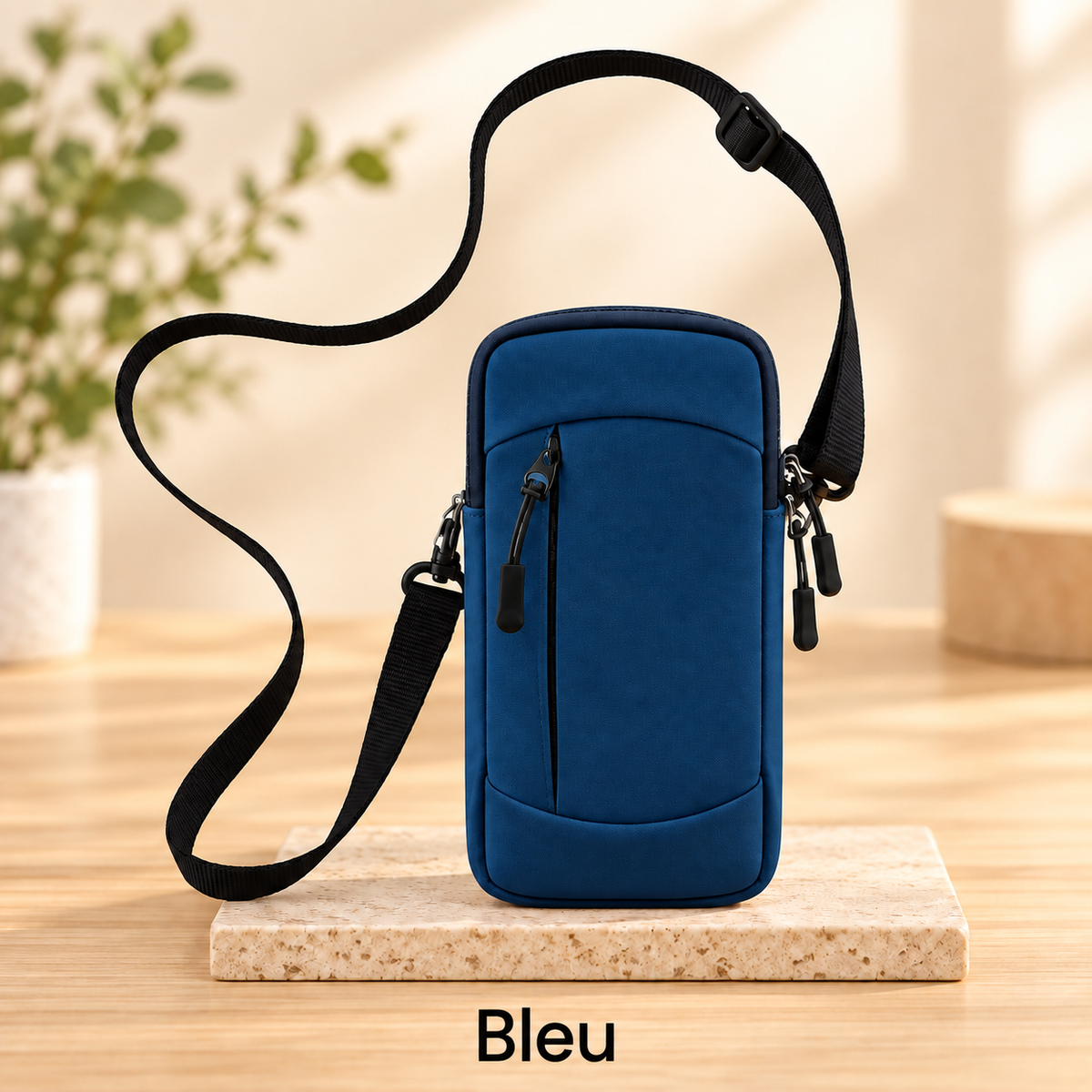 Pochette étanche téléphone Sport Double Compartiment bleu avec courroie incluse