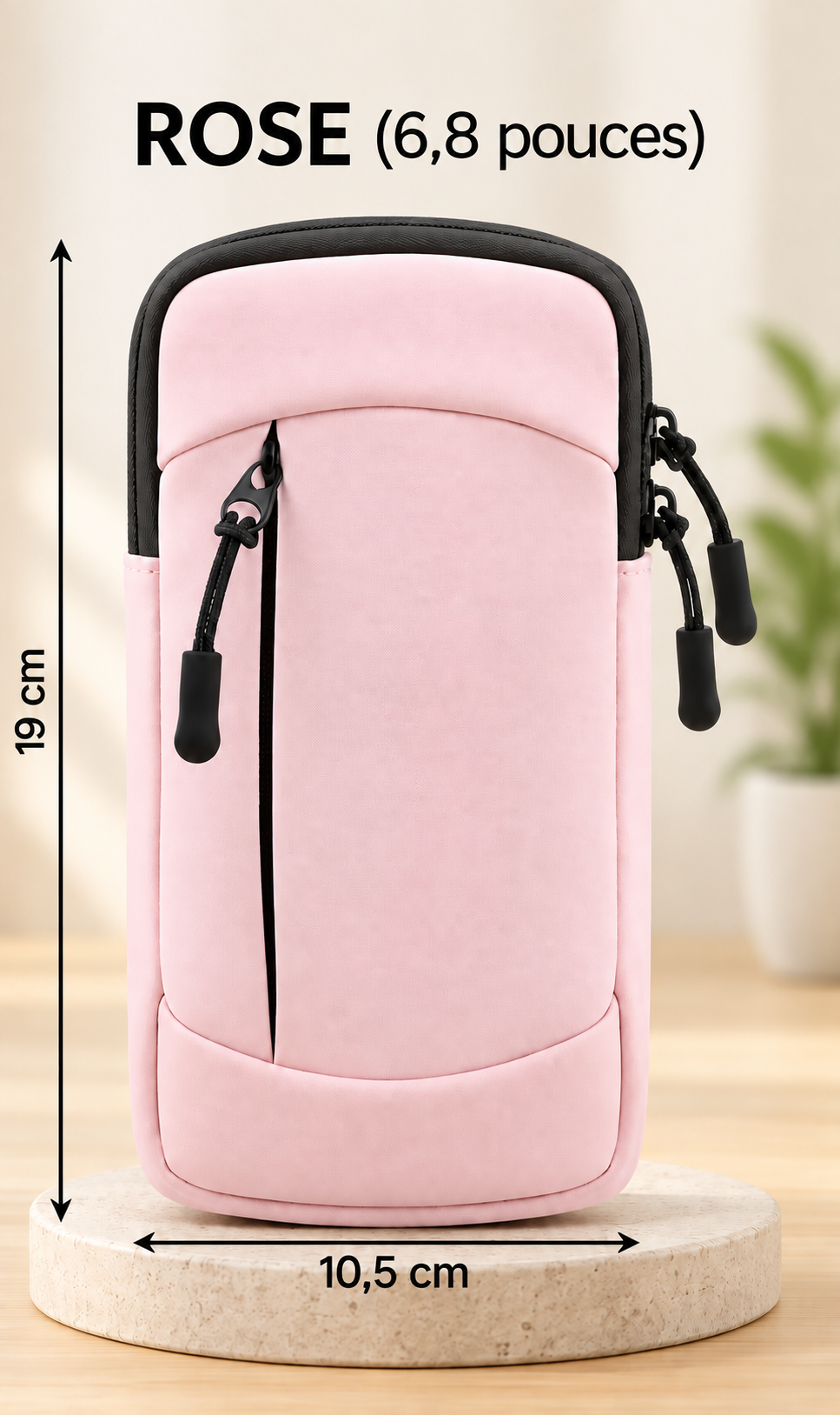 Pochette étanche téléphone Sport Double Compartiment rose