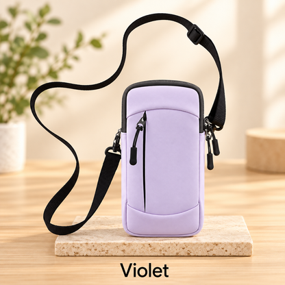 Pochette étanche téléphone Sport Double Compartiment violet avec courroie incluse
