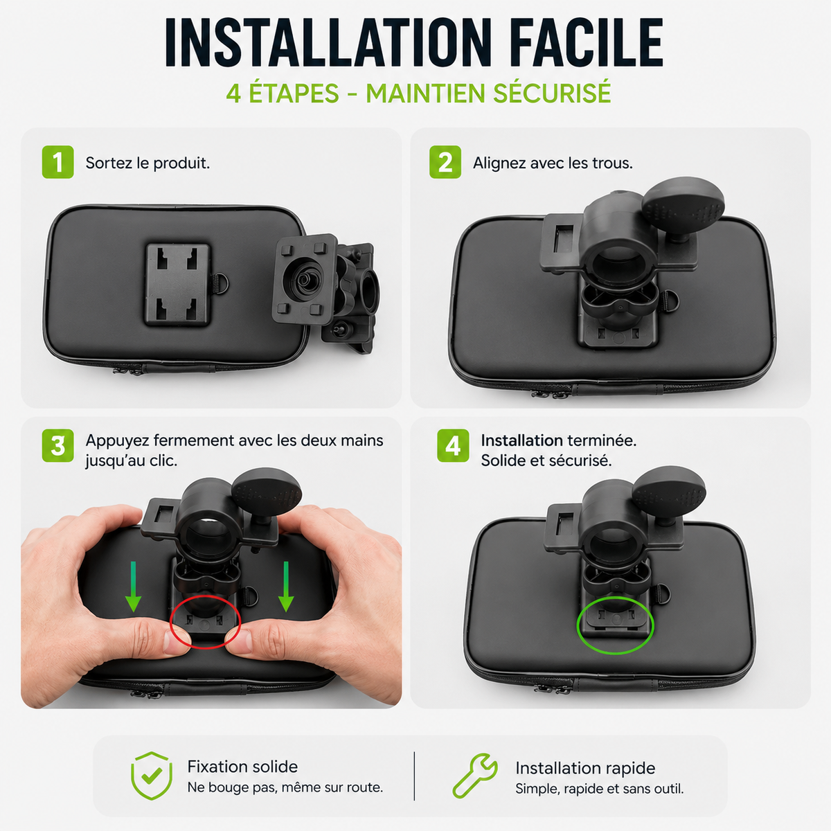 Porte telephone velo Etanche Universel installation facile