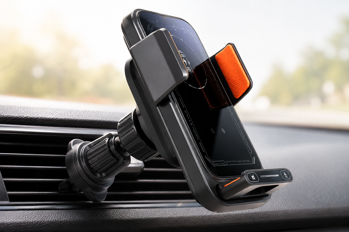 Porte telephone voiture charge sans fil 15w solide fixation