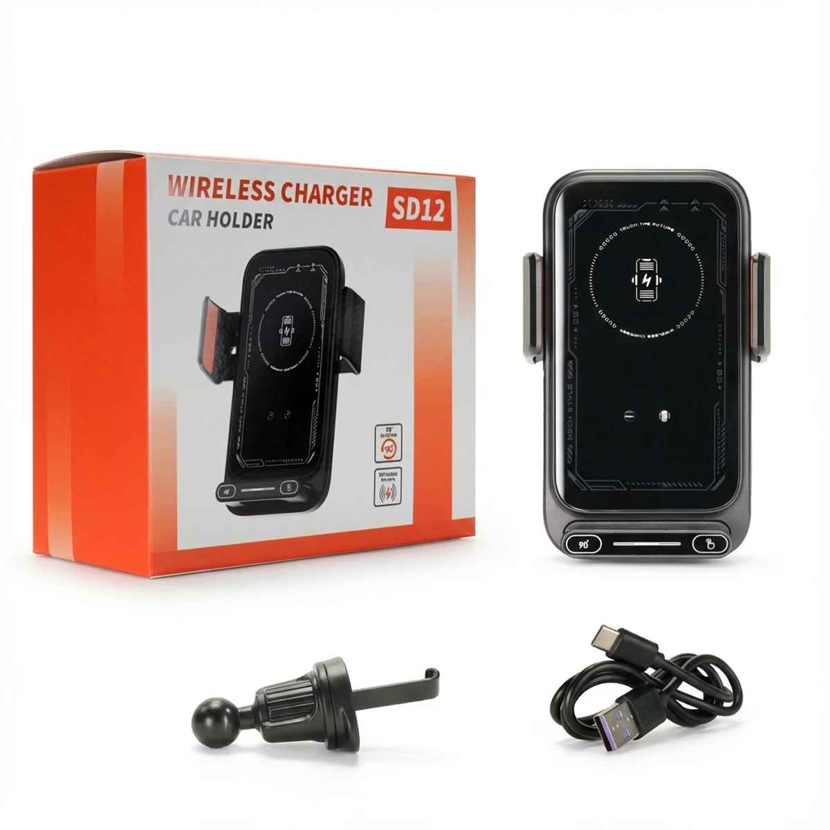 Porte telephone voiture charge sans fil 15w inclus dans la boite