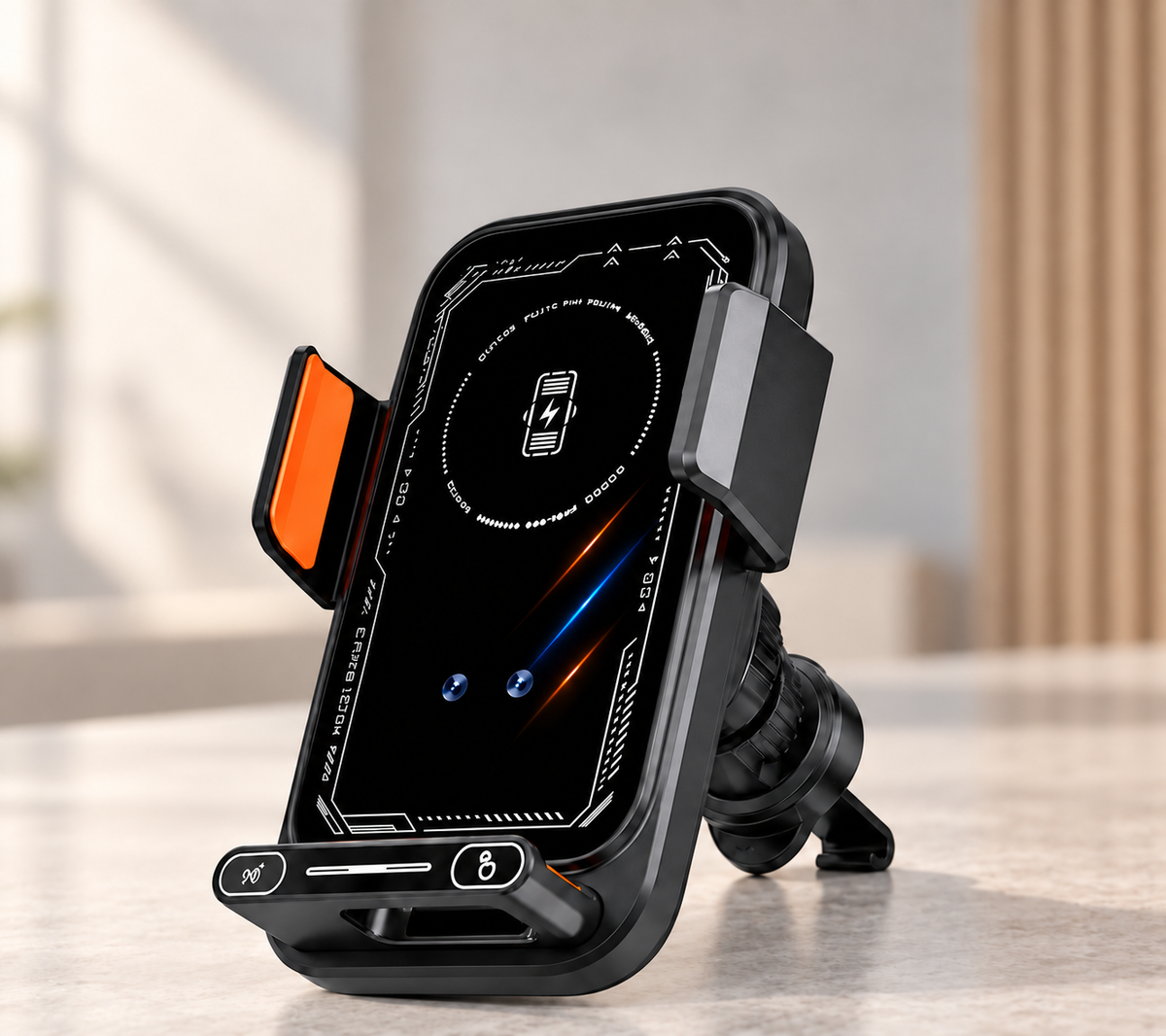 Porte telephone voiture charge sans fil 15w installation facile