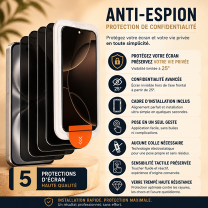 protection ecran telephone anti espion Samsung confidentiel