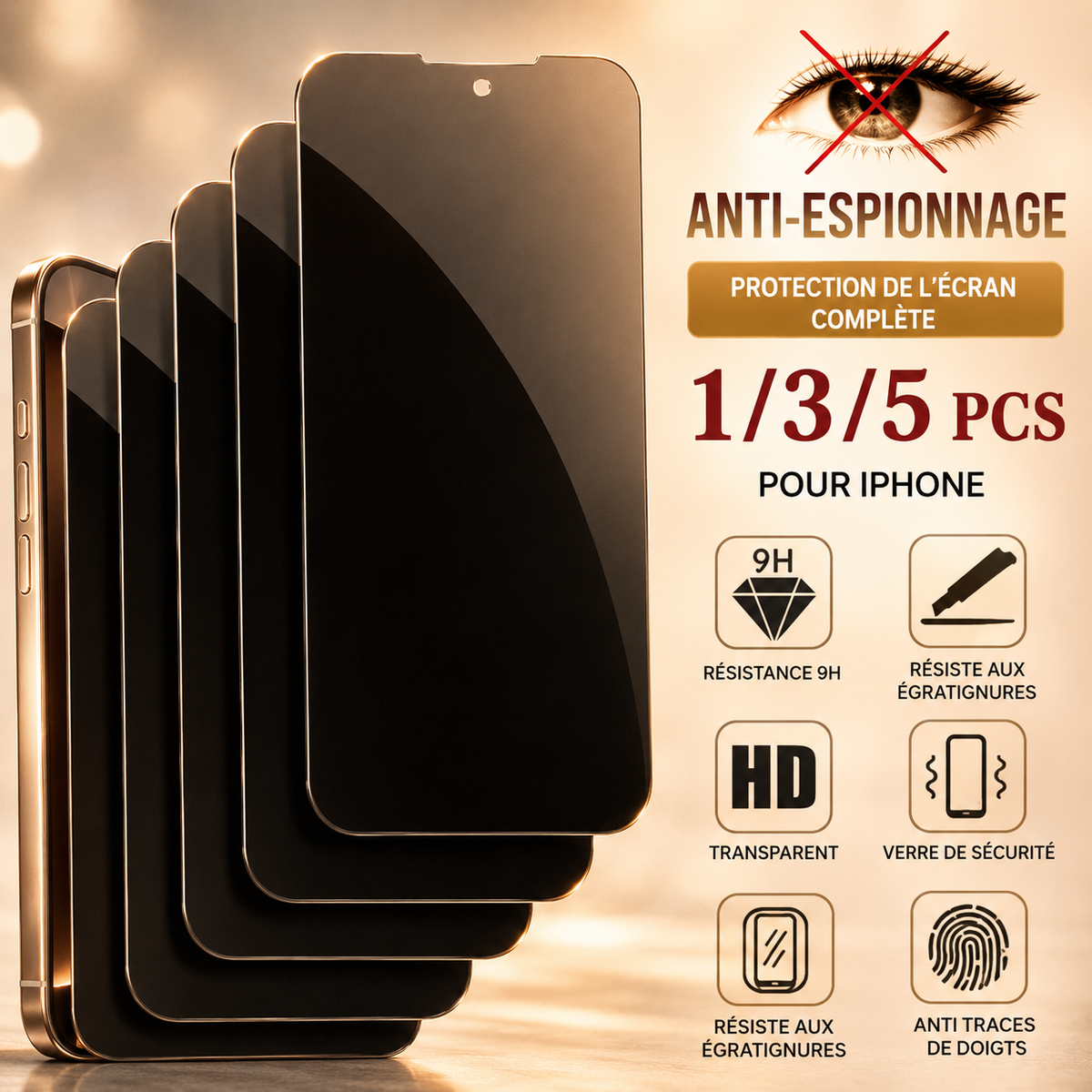 Protection ecran telephone anti espionnage complete