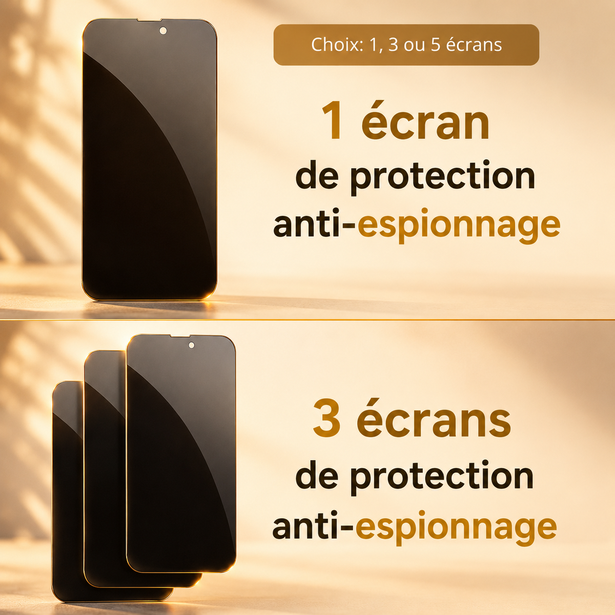 Protection-ecran-telephone-Rebord-renforcer choix de lot de , 3 ou 5 vitres