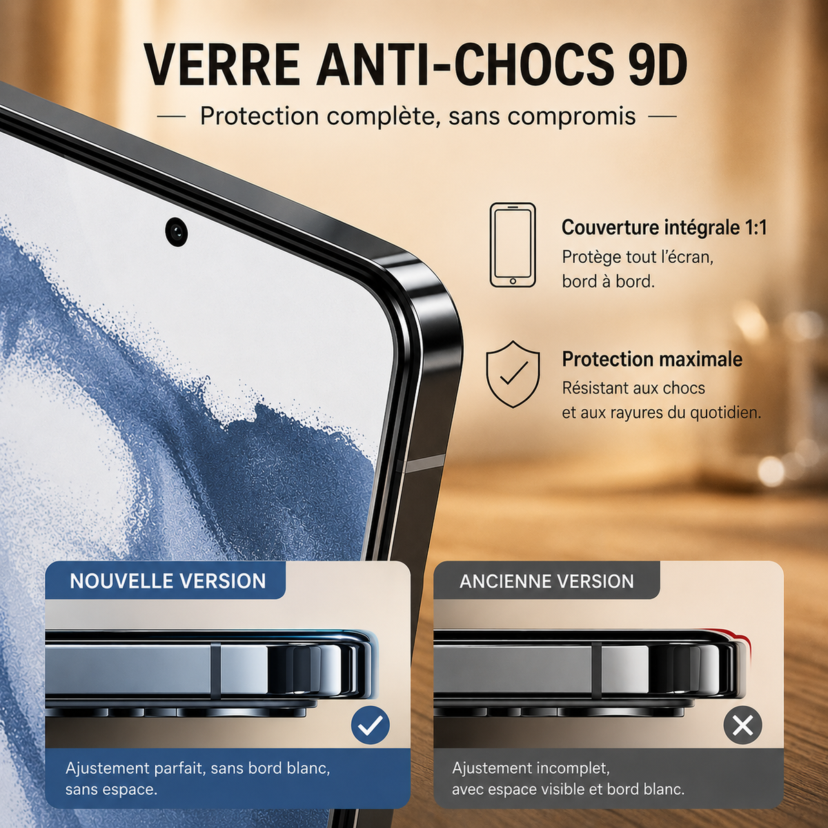 protection ecran telephone Galaxy verre anti choc