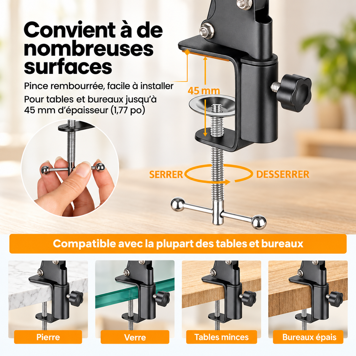 Trepied telephone | Flexible 360 compatible sur plusieurs surfaces